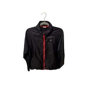 Nike Dri FIT Lightweight windbreaker Black Red Zip  L